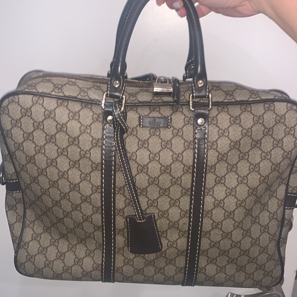 Gucci Handbags - Gucci Monogram Canvas Briefcase Bag with Lock and Key